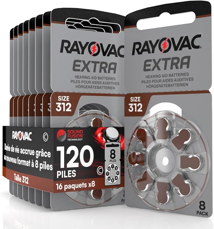 Rayovac 120 Batteries pour appareils auditifs Taille 312 PR41 Marron