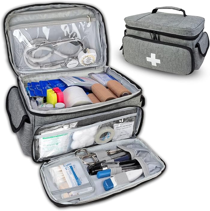 Boczif Trousse de Secours Vide Étanche, First Aid Kit Vide (Gris)