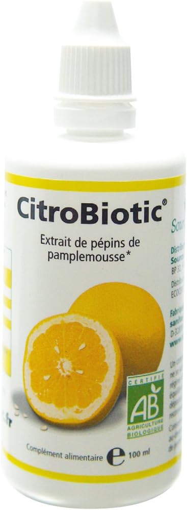 Citrobiotic - Extrait de pépins de pamplemousse bio - 100 ml extrait liquide - Effet anti-oxydant