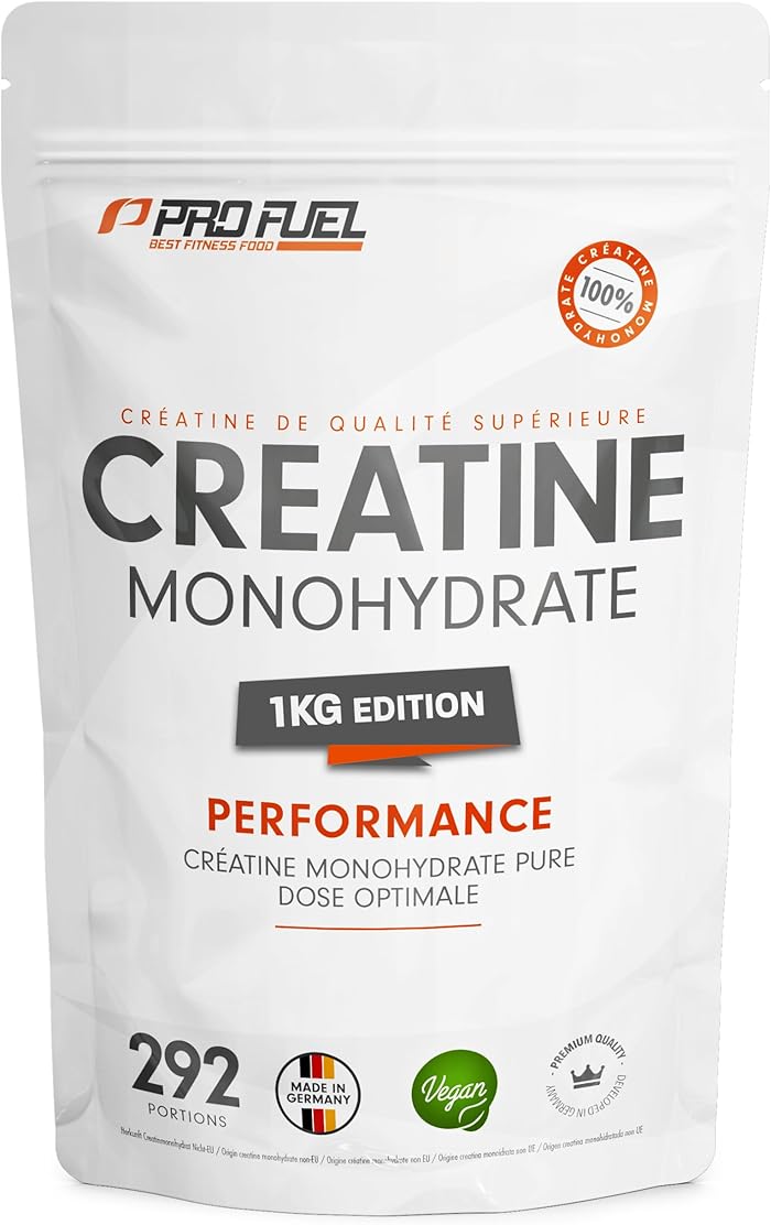 Creatine Monohydrate Powder 1 kg Micronisée 100% Vegan