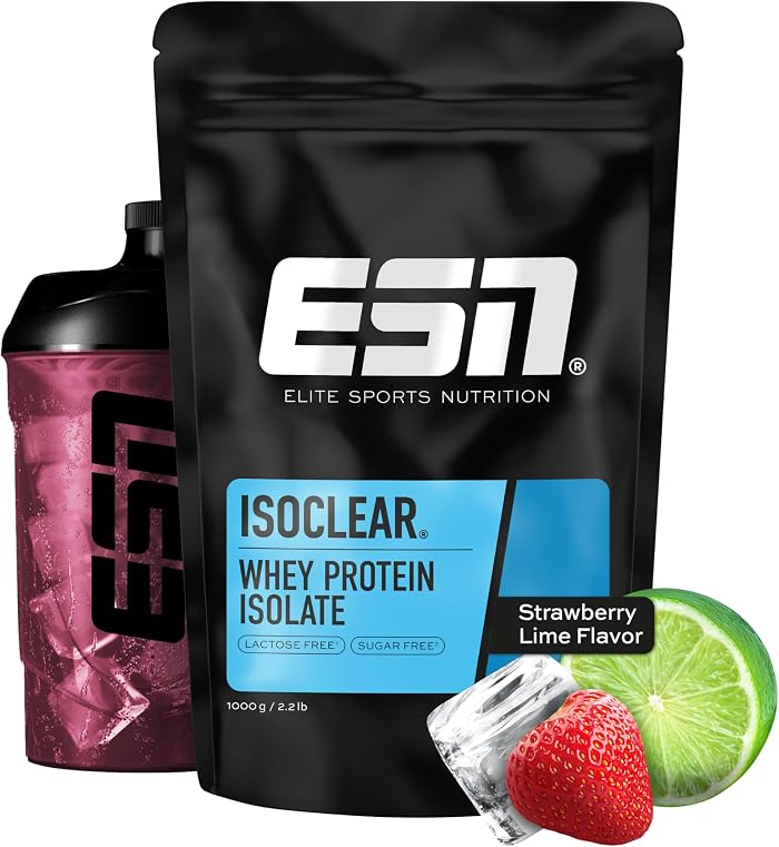 ESN ISOCLEAR Whey Isolate Protein Powder, Fraise-Lime, 1000 g