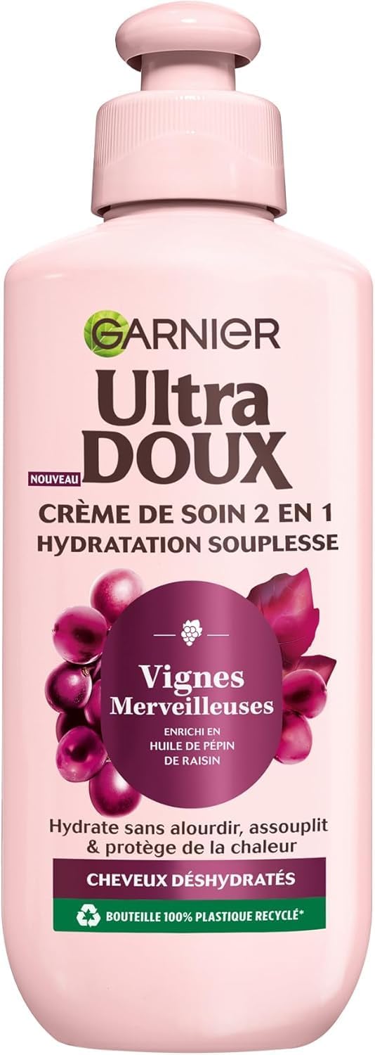 Garnier Ultra Doux Vignes Crème Soin 2-en-1 Cheveux Déshydratés