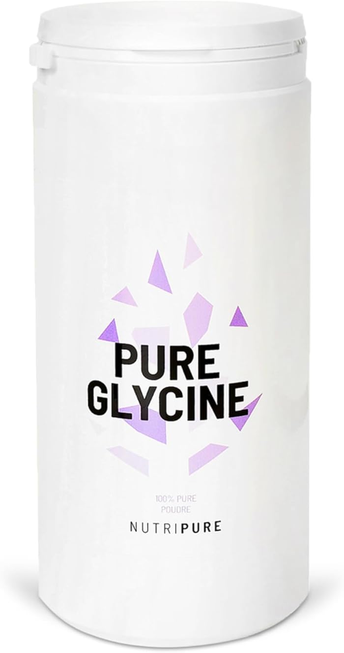 Nutripure Glycine Pure 100% Vegan Acide Aminé Essentiel Idéal pour la Reconstruction du Collagène des Articulations & les Tendinites Sans Additifs Pot de 1,2 kg 4 mois Made in France