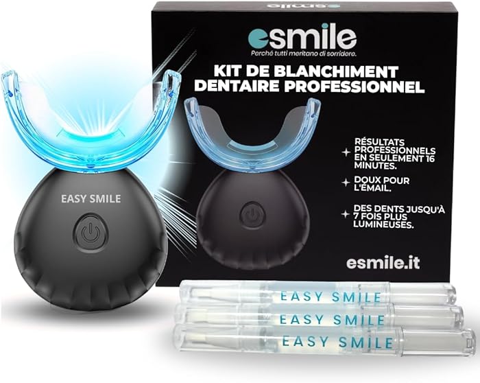 UPSHELL Easy Smile Professional Dental Whitening Kit Device with LED Lamp 32x + 3 Whitening Gels