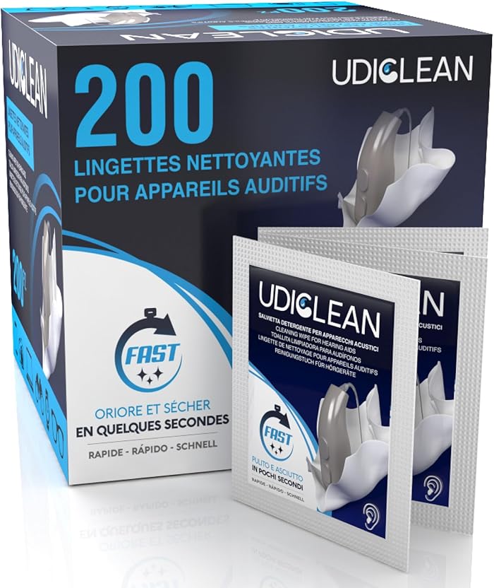 200 lingettes humidifiées Udiclean emballées individuellement