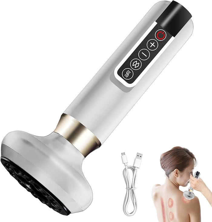 Masseur Anti Cellulite 12 Niveaux Appareil de Gua Sha Ã Usage Domestique Anti Cellulite Puissant Appareil Masseur Ventouse Electrique Anti Cellulité Sculpture (Blanc)