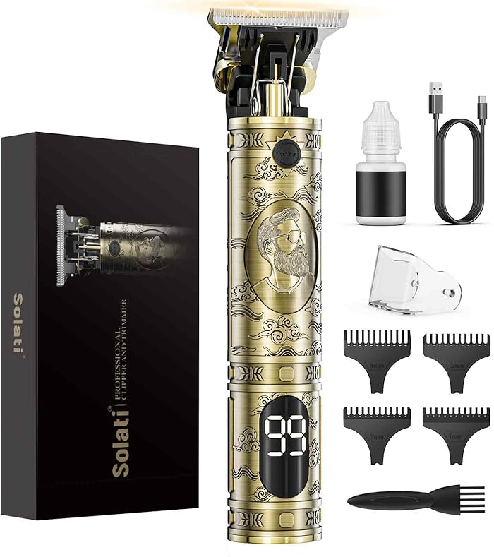 Men's Hair Clipper Men's Beard Clipper T Zero Gap avec Écran LED