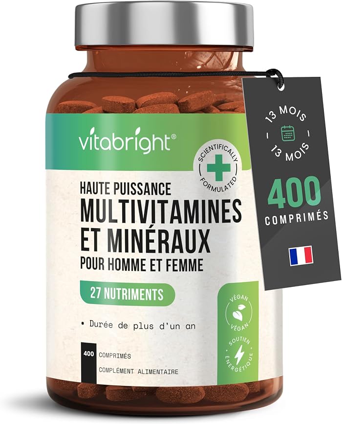 Multivitamins and Minerals 400 Tablets | Multivitamins Women and Men | Food Supplement Vitamin Intense Fatigue, Immunity | Adult Vitamin Cure Mineral Vitamins and Supplements VitaBright