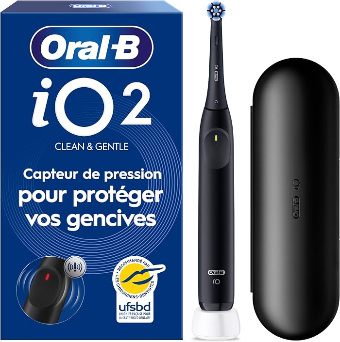 Brosse à dents électrique Oral-B iO 2 avec brossette de rechange, Noire