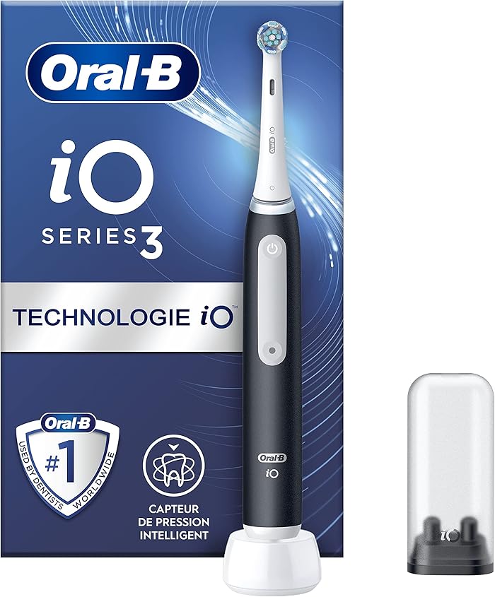 Oral-B iO 3 Electric Toothbrush for Adults Cleaning Modes with Whiteness Gentle on Gums Pressure Sensor Replacement Oral B Brush Charger Toothbrush Holder