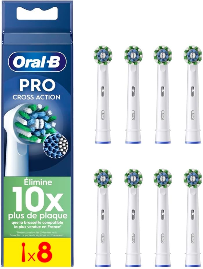 Oral-B Pro Cross Action – Brossettes de rechange (pack de 8)