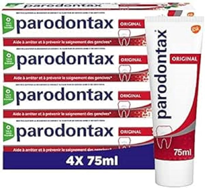 Parodontax Original Toothpaste Anti-Tartar Action Helps Stop and Prevent Bleeding Gums Pack of 4 x 75 ml
