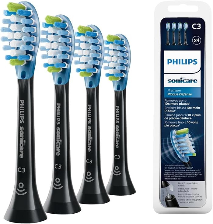 Philips Sonicare C3 Premium Plaque Defence Standard - toothbrush heads - set of 4 units black