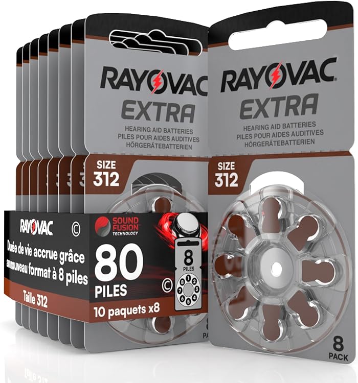 Rayovac Extra 312 Hearing Aid Batteries (80 piles)