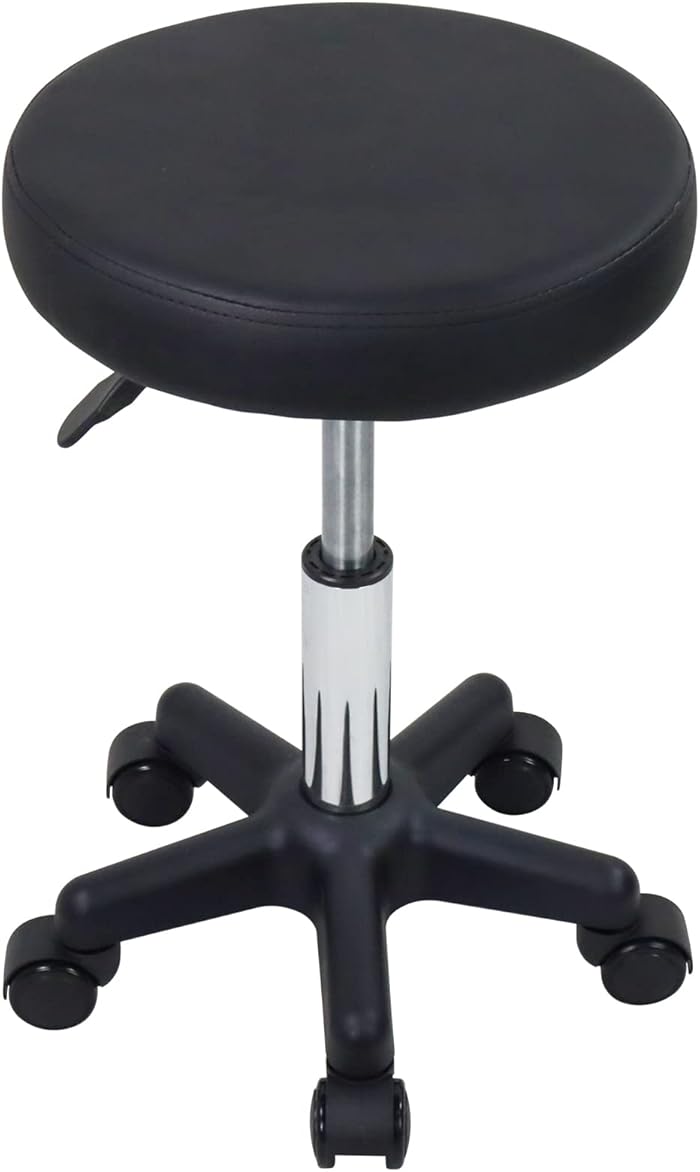 FURWOO Tabouret Rond à Roulettes Réglable en Hauteur